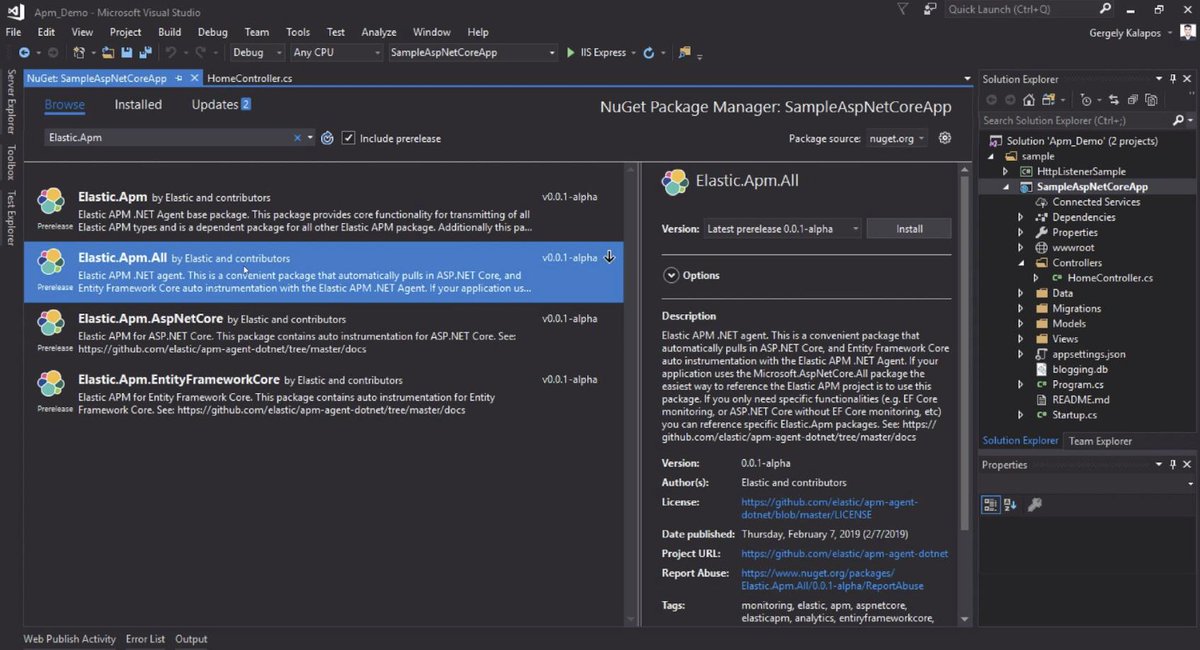 elastic's tweet image. The #ElasticAPM .NET agent preview release has landed! Jump right in to get all the details on supported frameworks, downloading the agent, and how to enable ASP.NET Core monitoring: go.es.io/2UXKDJq 
#dotnet #aspnetcore