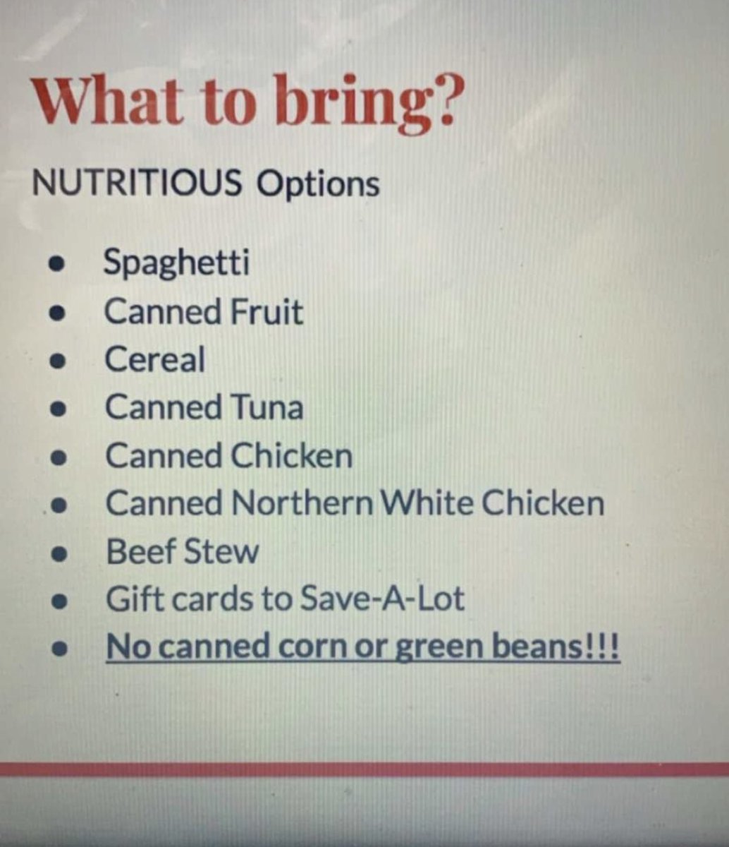 RivetCheerblock's tweet photo. Some foods that are severely needed are listed below but all foods are welcome! #ShareTheLove https://t.co/s1pWFg2yTS
