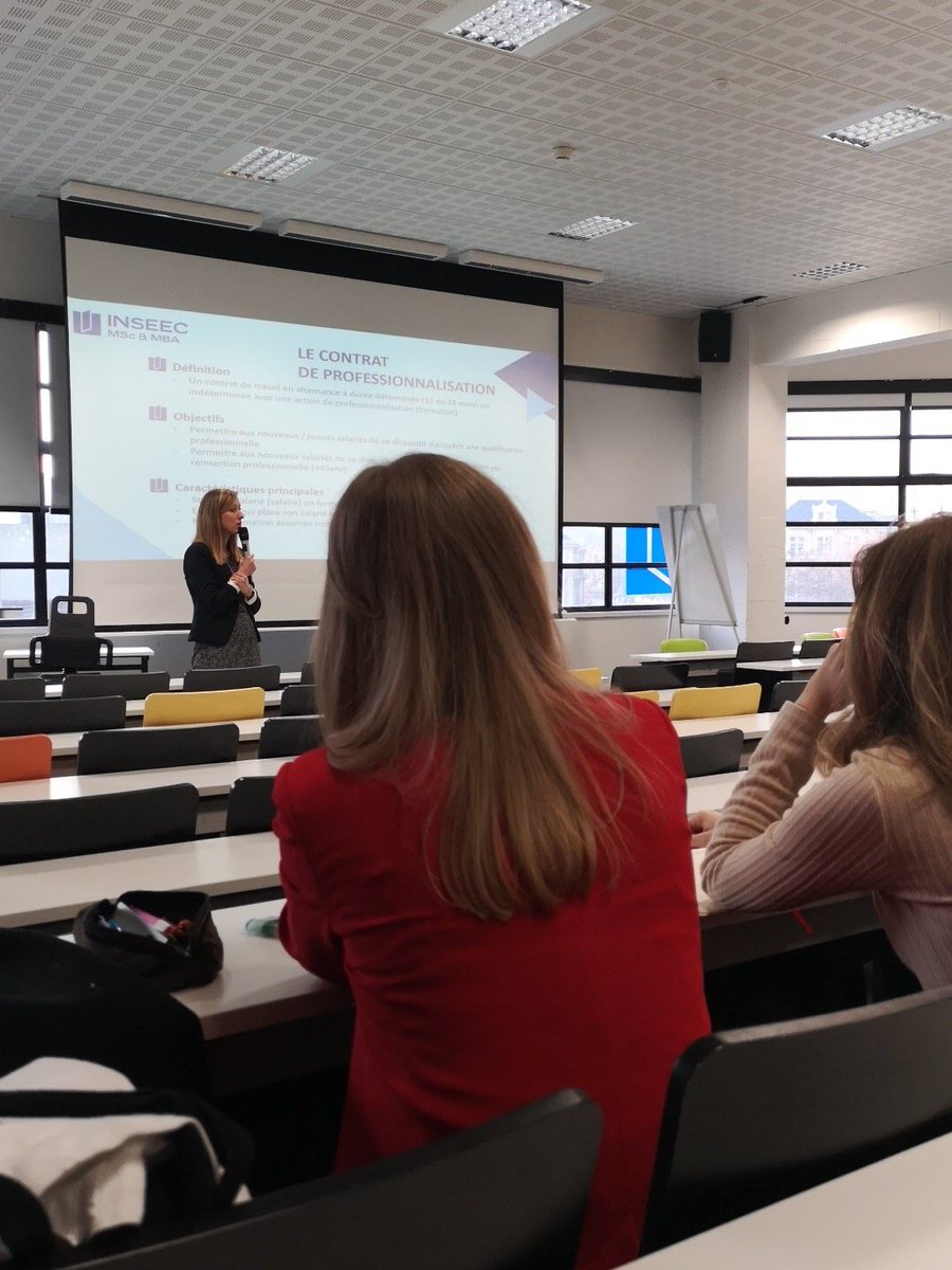 INSEEC_MSc's tweet image. Présentation aux étudiants de MSc 1 des modalités du contrat de professionnalisation #expériencepro #Lyon #alternance