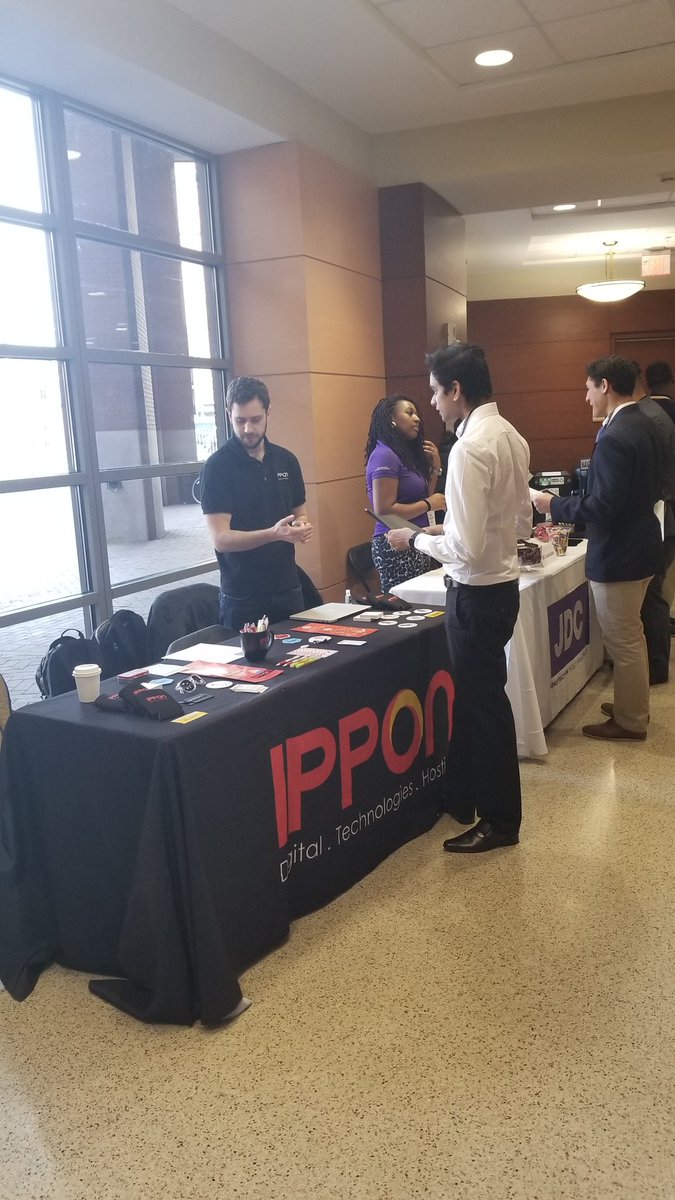 Jbock47's tweet photo. Come by the @IpponUSA booth at the @VCUENGR #VCUEngrCareerFair today. We have been enjoying some great conversations with all of the talented students! #DevOps #Java #Cloud #Bigdata #AWS https://t.co/TxNPsLMp4o
