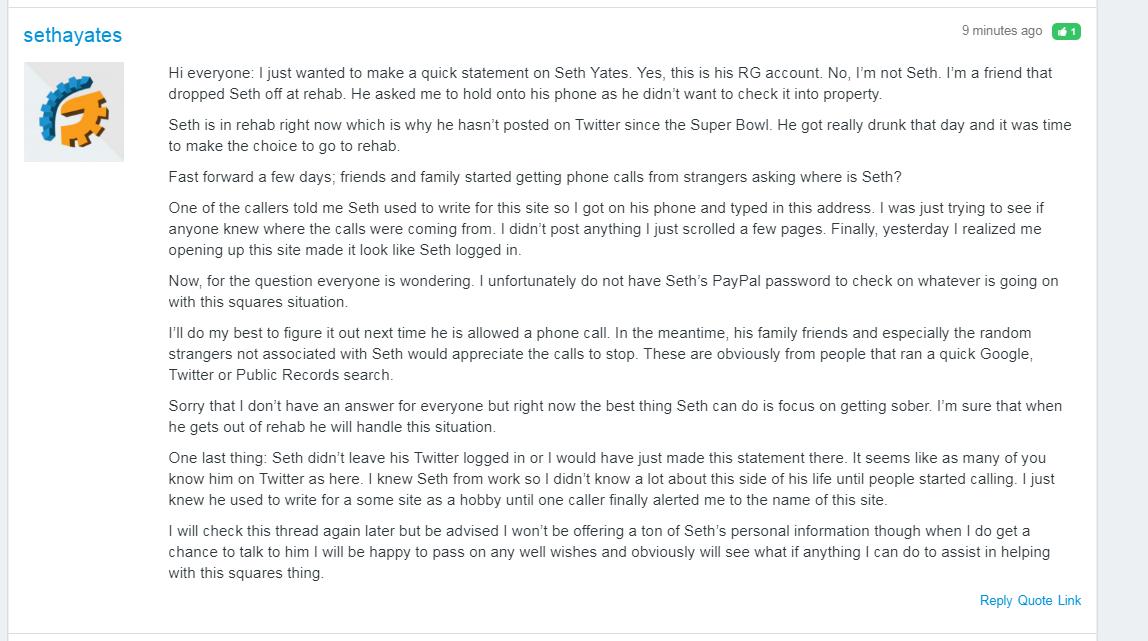 Aloha_Gamer's tweet photo. For those wondering @SethayatesDFS friend posted this to @RotoGrinders a few minutes ago. #sethyates #youdecide
https://t.co/A7mAS5bAbJ https://t.co/HqmMXhNcqb