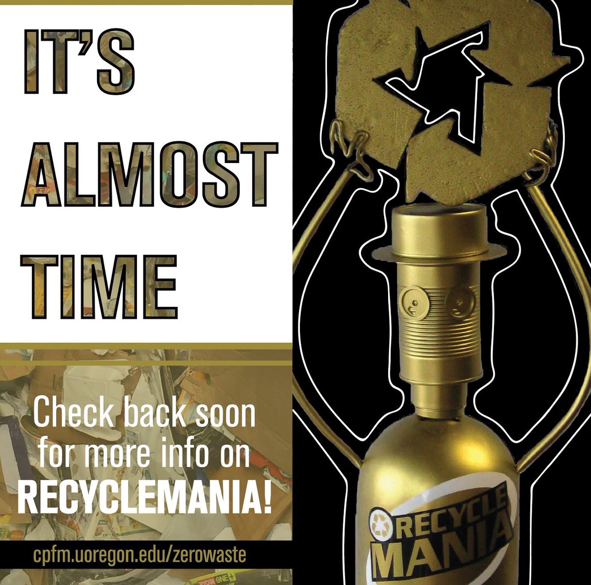 UOZeroWaste's tweet photo. #RecycleMania scores are coming check the scoreboard in your Hall and at the Student Sustainability Center 
#Recycling #ZeroWaste #GoDucks https://t.co/E8uyj1JzQR