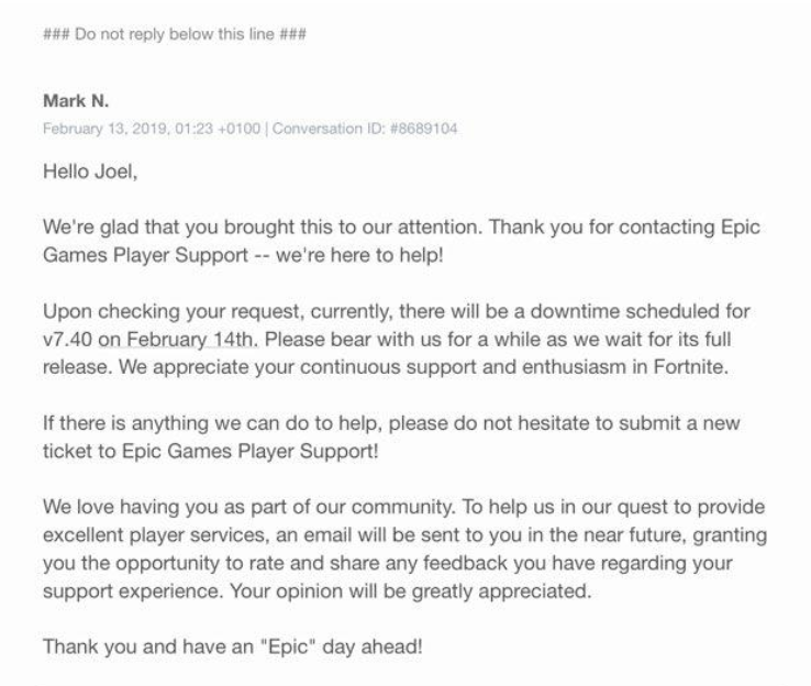 Fortnite News Downtime For V7 40 Is Expected To Start Tomorrow At 4am Et 9am Utc After A Delay Awersboy