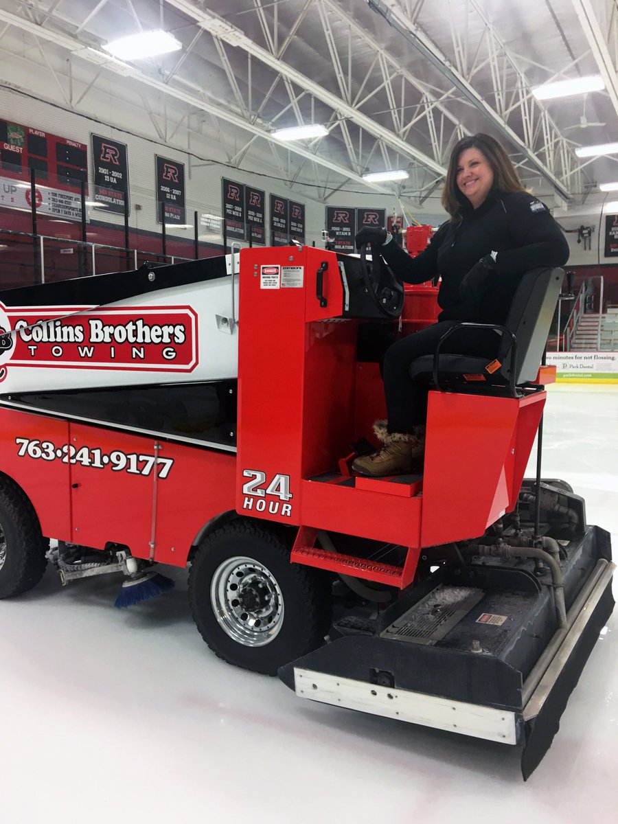 elkriver_mn's tweet photo. Councilmember Jennifer Wagner  (Ward 4) recently climbed into the driver's seat of a Zamboni - gaining some hands-on insight into ice prep and maintenance at the Elk River Arena. Look for this new #InsideElkRiver video segment soon! ⛸️🏒 https://t.co/aNa57BCKTP