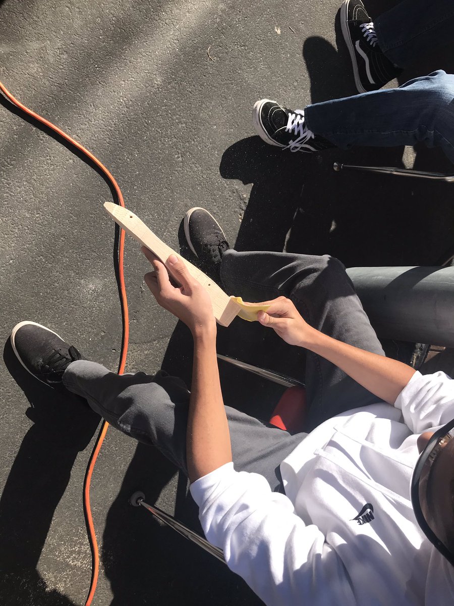 sandovalzfour's tweet photo. Now the rain is gone it’s back to C02 dragsters! They are taking shape with every stride of sanding.  @RealBrahmaPride @NEISDCTE https://t.co/vZc1bDKdQ9