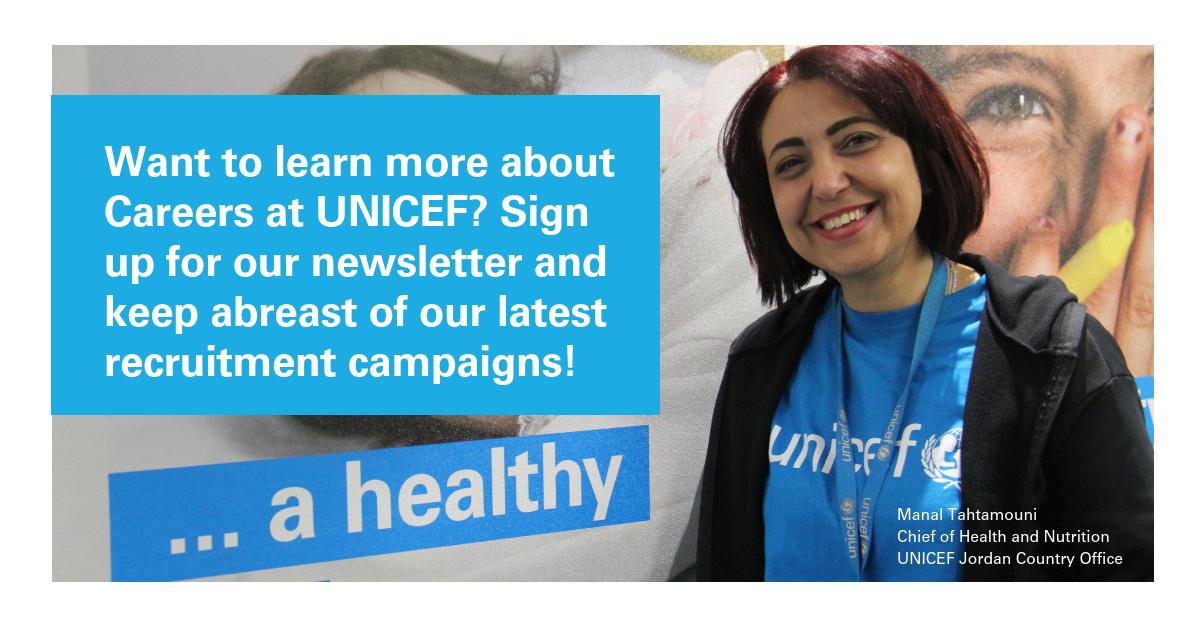 Interested in a career with UNICEF? Sign up for our newsletter and become a member of our talent community! 👇 eepurl.com/dNq8qA