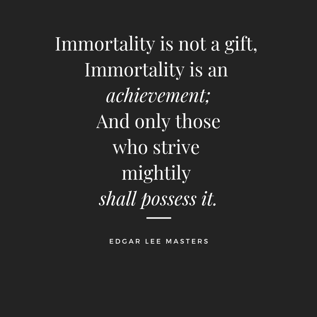 'Immortality is not a gift, immortality is an achievement; and only those who strive mightily shall possess it.' - Edgar Lee Masters

 tickets &amp; info bit.ly/2BdsTlN 

#WisdomWednesday #immortality #Frankenstein #theatre #london