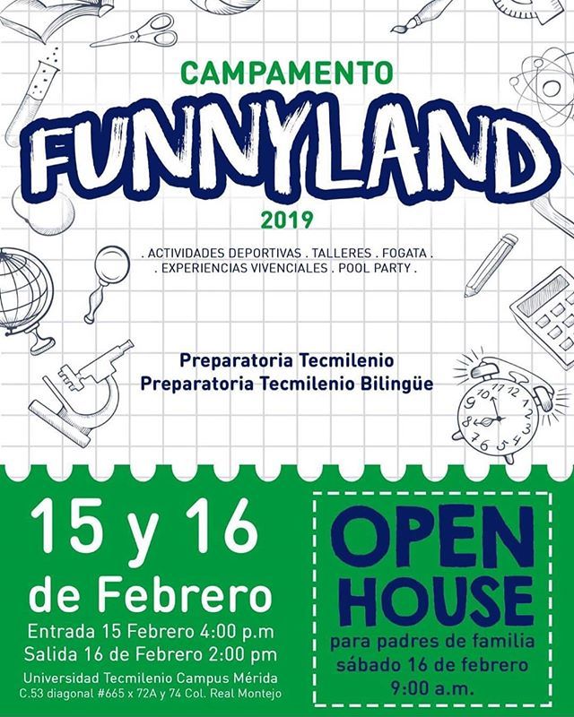 Si actualmente cursas el tercer año de secundaria, estás invitado a asistir a nuestro Campamento Funnyland 2019, para ello deberás registrarte en la siguiente liga:
goo.gl/forms/nvmrPgkt…
y vía correo electrónico recibirás la confirmación con la que po… bit.ly/2Gq7bzj