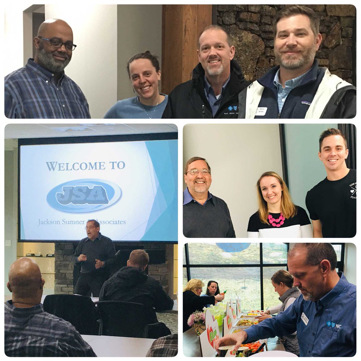JacksonSumner's tweet photo. Hosted the @BooneNCChamber Leadership Challenge yesterday w/ a talk &amp; tour from JSA Chairman Wayne Sumner. They saw first-hand how our building is a physical manifestation of our corporate culture. Delicious food by @CleanEatzBoone  who also spoke. #jsadoes #energybus #jsausa https://t.co/BtsXBAMGRY