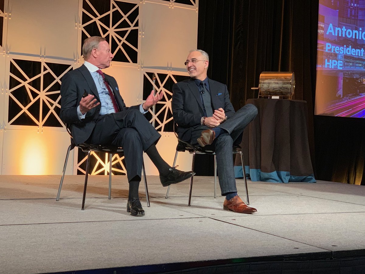 JennyMarinaro's tweet photo. @AntonioNeri_HPE here at #hpefs_gst speaking #circulareconomy with @irvrothman “it’s not about making money, it’s about making a difference” https://t.co/4lKmtLCuyw