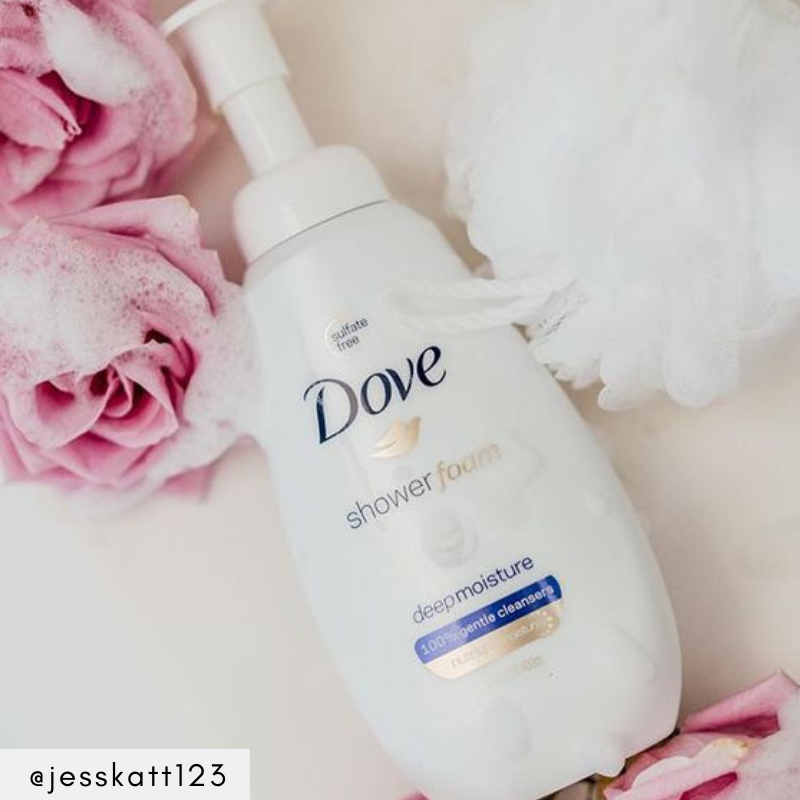 simplybeingmom's tweet photo. It's time for a #FoamParty w/@Dove! For a new, fun way to get clean in the shower, try Dove Instant Foaming Body Wash. Instant lather right out of the bottle. Check out how @jessosorio8 enjoys using Dove. https://t.co/ffzg4l9XIR #DovePartner https://t.co/xTf4cH7ZoA