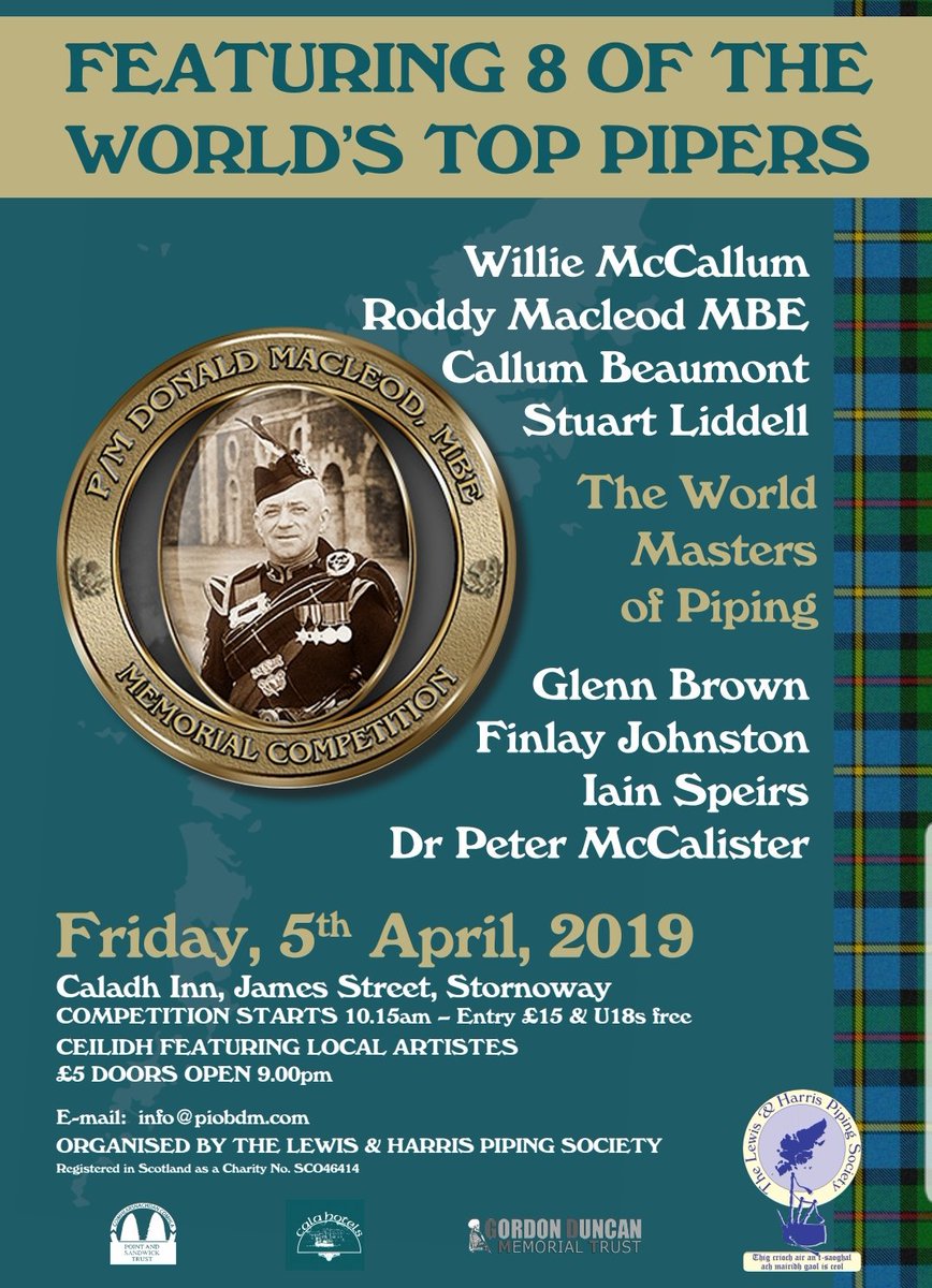 LewisPiping's tweet image. Details of the 2019 PM Donald Macleod MBE Memorial competition