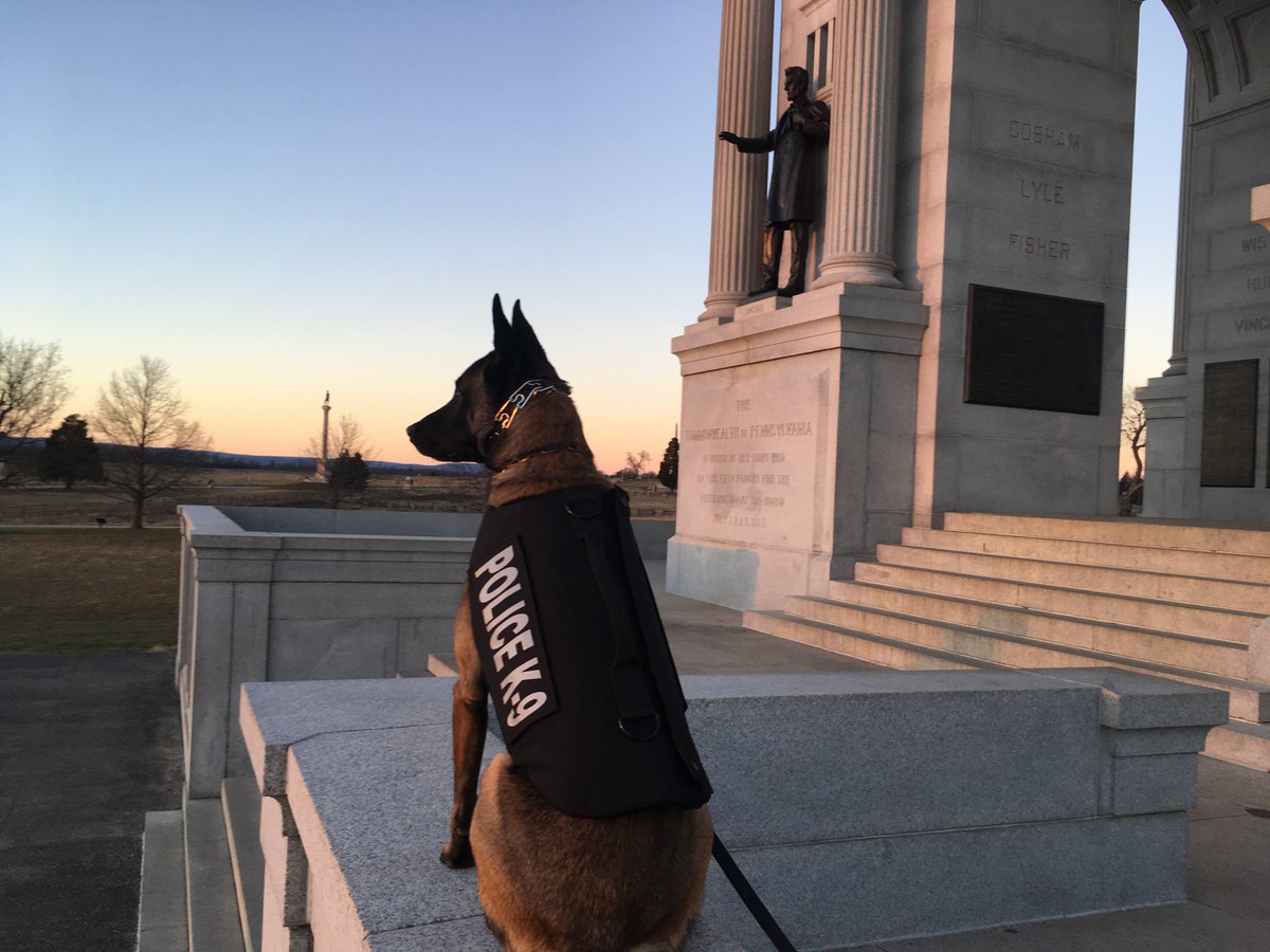ProvidenceRIPD's tweet image. Providence Police #ExplosiveDetectionK9 Edox enjoying his recent visit to Gettysburg for a #TripwireOperationsGroup Training with Officer Keenan