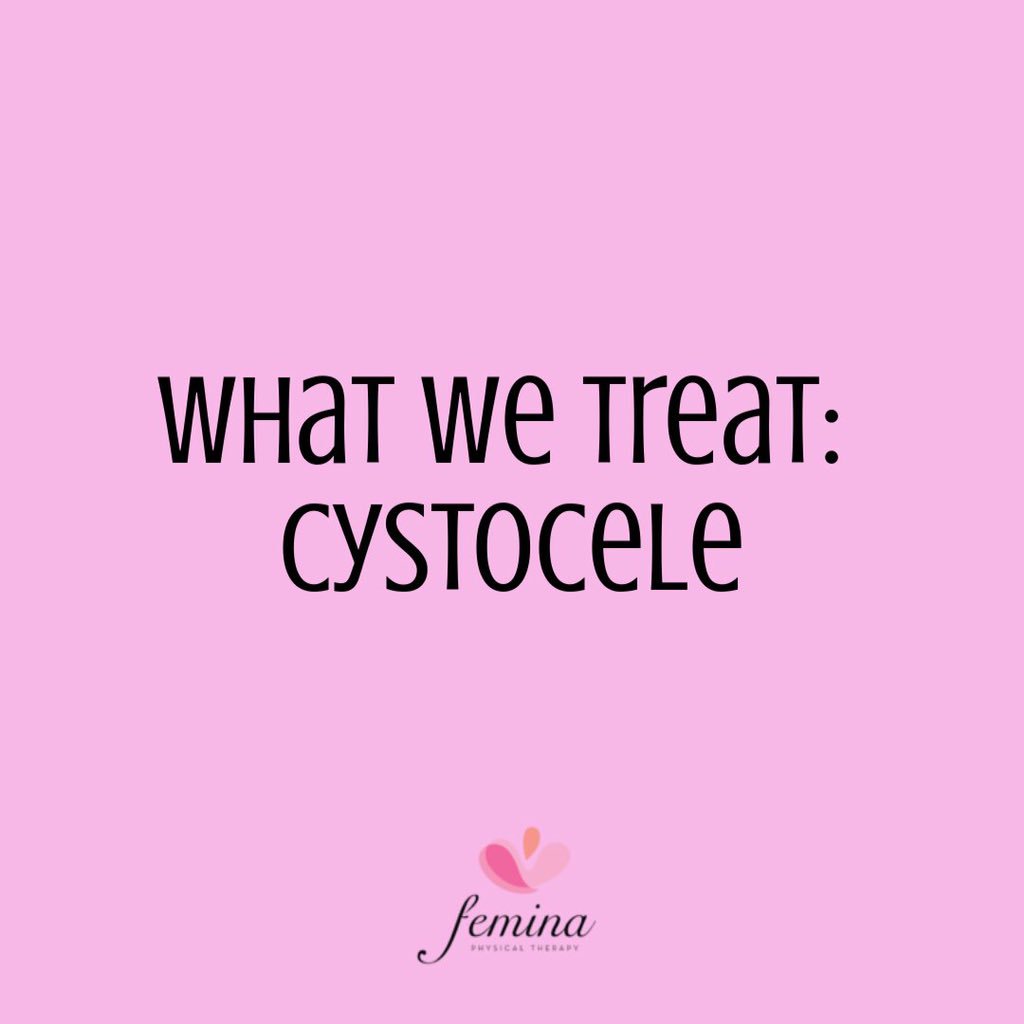 At Femina Physical Therapy we treat patients experiencing cystocele or prolapse of the upper anterior vaginal wall involving the bladder #cystocele #bladder #prolapse #pelvicorganprolapse #POP #physicaltherapy #physicaltherapist #whatwetreat #occupationaltherapy