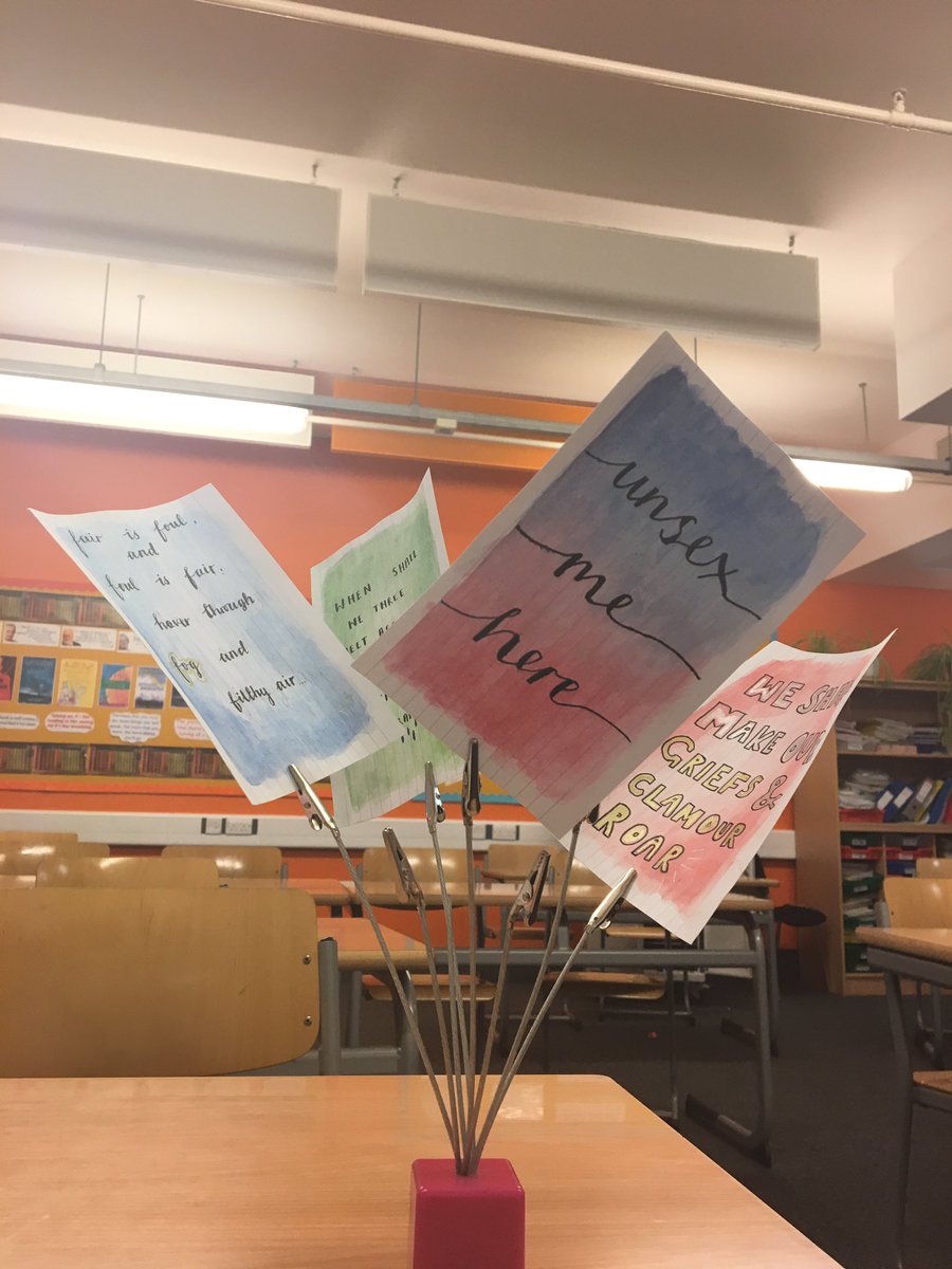 EnglishHHS15's tweet photo. Some beautiful quotation art from year 9s studying Macbeth! #Shakespeare https://t.co/culkeb3ucU