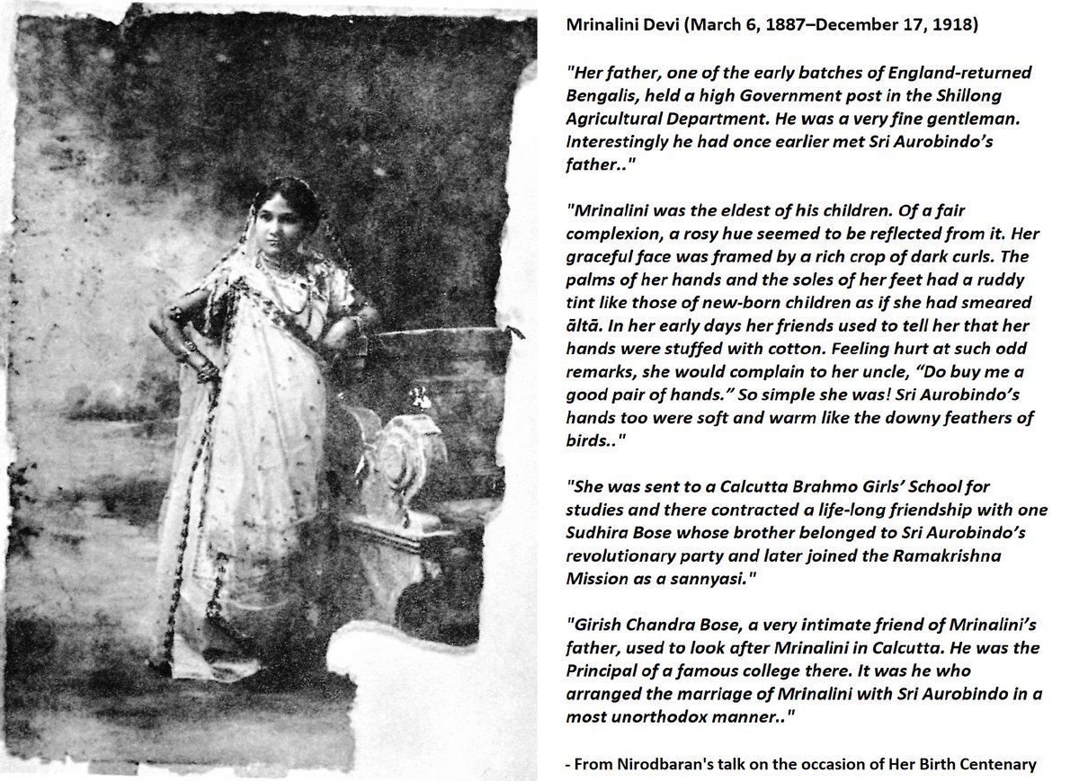 8) Selecting the bride from Shillong:~1900,  #SriAurobindo was turning 28 & wanted to get married. So he advertised in Calcutta papers for a bride. And within a year, he found the match..Interestingly the name of the Bengali girl he selected & His own name, both mean 'Lotus'!