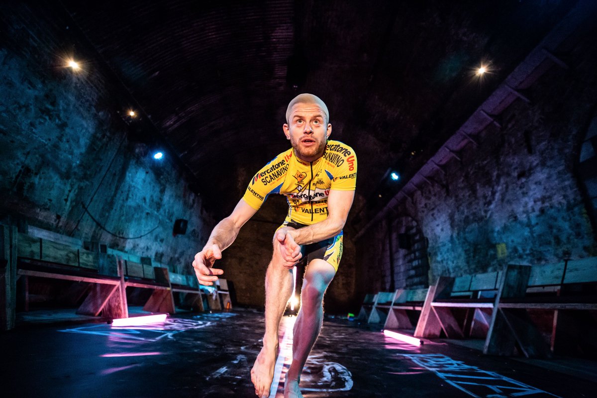 upstarttheatre's tweet photo. Tonight we're opening @sicarrolljones' beautifully powerful solo show #MARCO @VAULTFestival. Exploring cycling hero and drugs cheat Marco Pantani's final days, it's an epic show about the excruciating pressures of trying to be an alpha male.

📸 @aliwrightphoto https://t.co/84lYXVMErS