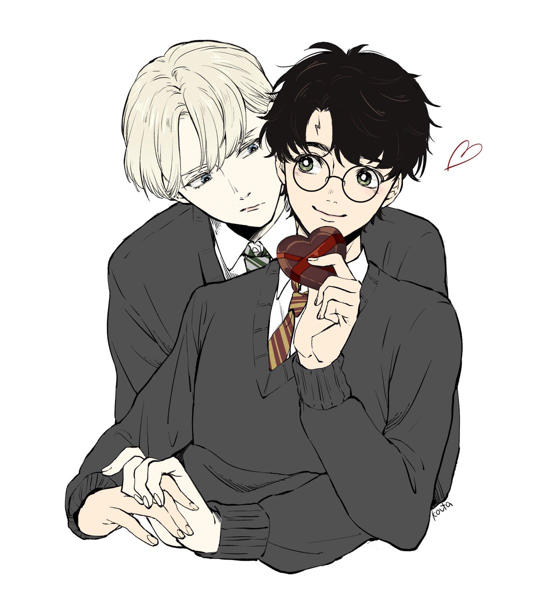 こうた ドラハリ バレンタイン ドラコが選ぶチョコはもちろんお高いおチョコ様だけど ハリーはロンとハーマイオニー に怪しまれないように小包装でたくさん入ってるチョコを自分用にって言って買って ドラコにいくつかポロポロとあげたりしてたら