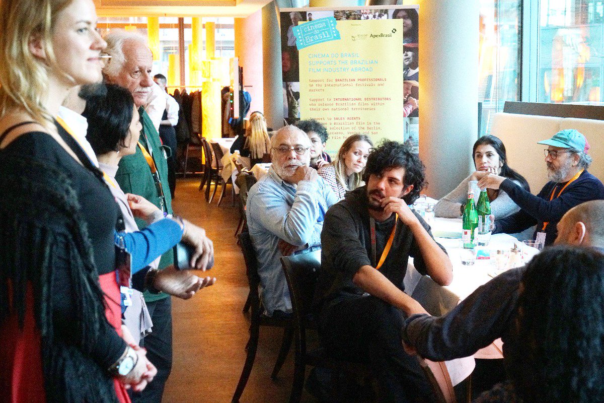 CinemaDoBrasil's tweet photo. #Berlinale2019 Day 6: we approach the end of the festival surrounded by film professionals and Brazilian Cinema! Check the pictures of the co-production meetings between Brazil and Israel and the premiere of Armando Praça's 'Greta'. 

#cinemadobrasil #coproduction https://t.co/grL27UYnww
