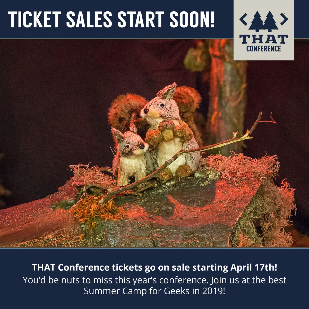 ThatConference's tweet photo. #ThatConference ticket stales start on April 17th. Mark your calendar to order yours! Itβs the best #SummerCampForGeeks in the Midwest! More info: https://t.co/hgHrtE3Itt https://t.co/oewHK8x2dF