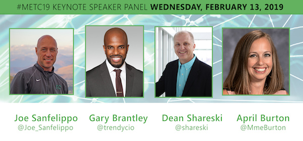 EducPlus's tweet photo. #notatMETC19? Join us at 3 p.m. for the closing keynote panel livestream with @Joe_Sanfelippo, @trendycio, @HallDavidson & @MmeBurton. https://t.co/EiSK7pmt4R #METCtv #METC19 https://t.co/CRUr9e5et4