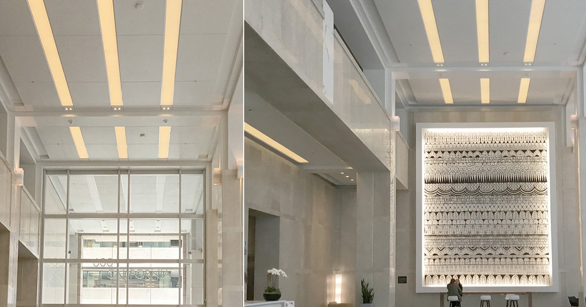 eoslightpanels's tweet photo. The doable height lobby at 600 California in San Francisco is illuminated with the eos BASIC LightPanel in 2700k integrated to the ceiling and back lighting acrylic.
#eoslight #lighting #design #lightingdesign #ledpanels #ledlightpanels https://t.co/PbJ72Q0eAx