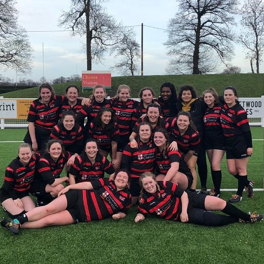 Amazing 65-0 WIN against Manchester today! 🎉🎉 
Thanks to Manchester for being such a good opposition! 
Smashed it girls 🏉⚫🔴💪💕

#womensrugbyunion #womeninsport #redwednesday #mychesterstory #team <a href="/ChesterSU/">Chester SU</a>