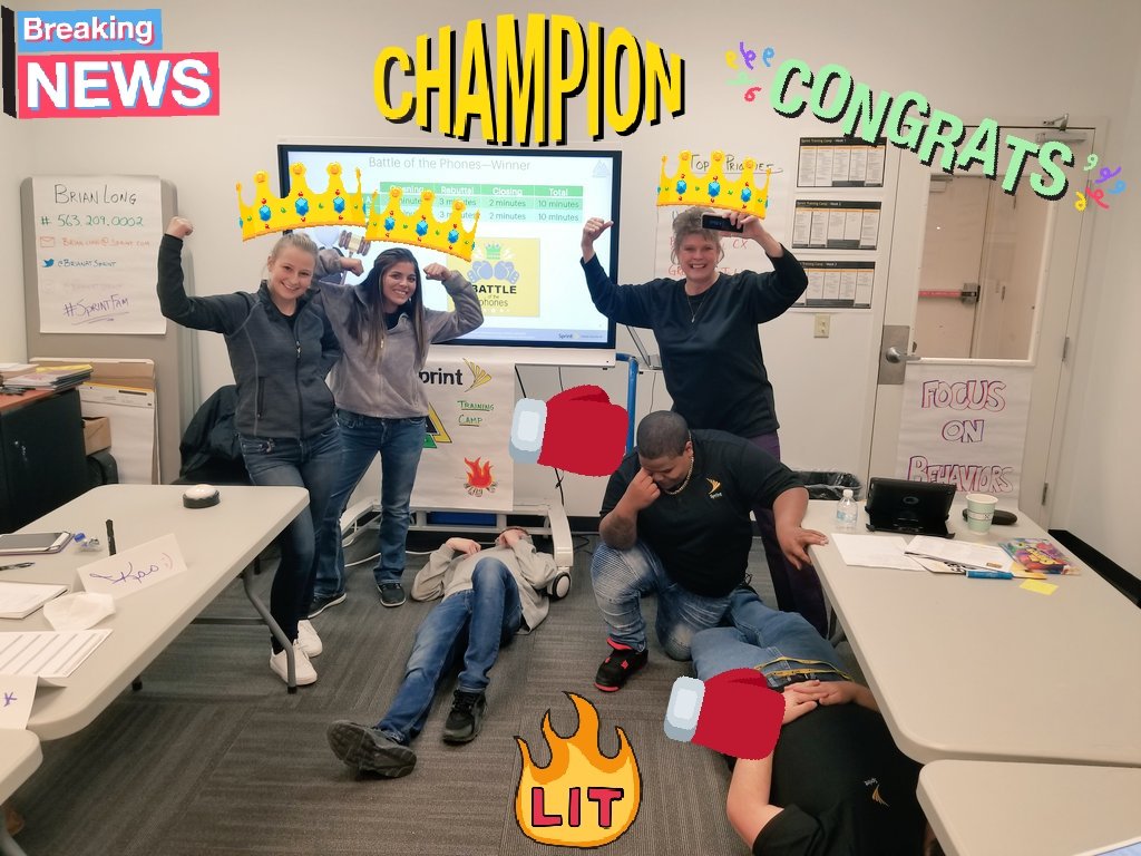 #SprintFundamentals #sprintfam We have our Battle of the Phones Champions! <a href="/HoosierCrouch/">Dustin Crouch</a> <a href="/Zfannon/">Zack Fannon</a> @brianatsprint @drichardsonMN