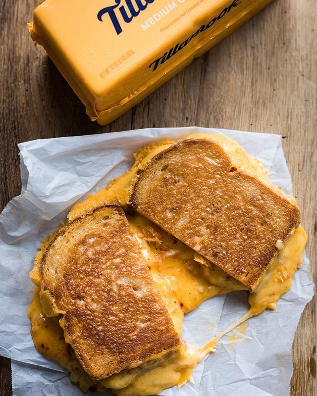 Celebrating the first ever #NationalCheddarDay with this kim-cheddar grilled cheese! Trust me, this combo of kimchi and cheddar just WORKS. The inside of the bread is coated with gochujang, piled with an obscene amount of shredded mild @tillamook cheddar… bit.ly/2By1D1s
