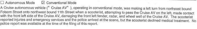 A traffic incident from the future, in SF last month: self-driving car* hits scooter**  *operated by<a href="/tag/tnw2019"class="tags"><span>#tnw2019</span></a>