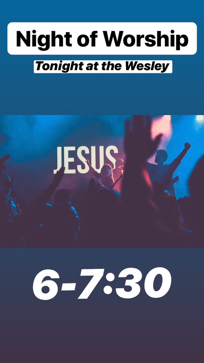 Come see us at The Wesley tonight at 6-7:30!