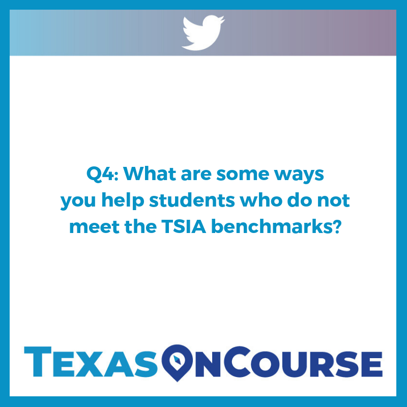 TexasOnCourse's tweet photo. Question 4 -- Sometimes, exams don't go as planned. How can educators help students the second time around? #TSIAchat #AskTXOC https://t.co/Im83f1uUtZ