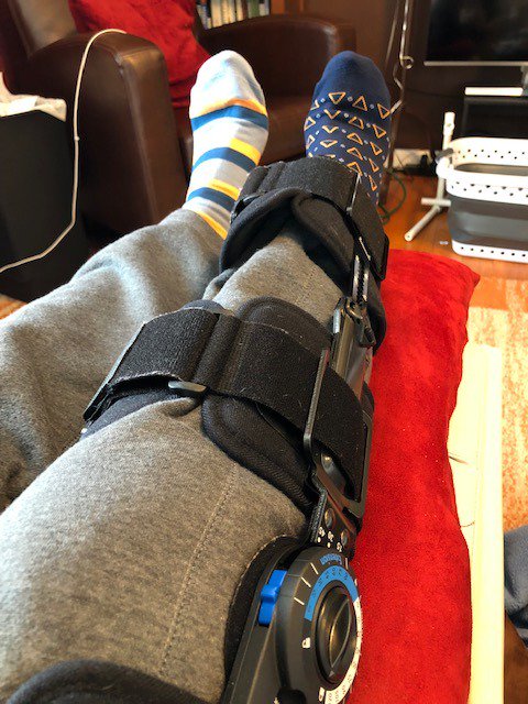 GiannaMrozek's tweet photo. On Purpose Socks are brightening my day! They are great for motivation and recovery after knee surgery. Loving my @OnPurposeSocks!! #misMATCHEDmvmt #NoviPride https://t.co/fIZxORWDHq