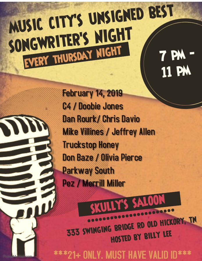 Every Thursday. #Nashville #writersnight