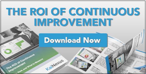 Fresh New eBook Alert! Learn about the ROI of Continuous Improvement in this updated eBook from the team at KaiNexus bit.ly/2TFYrYC