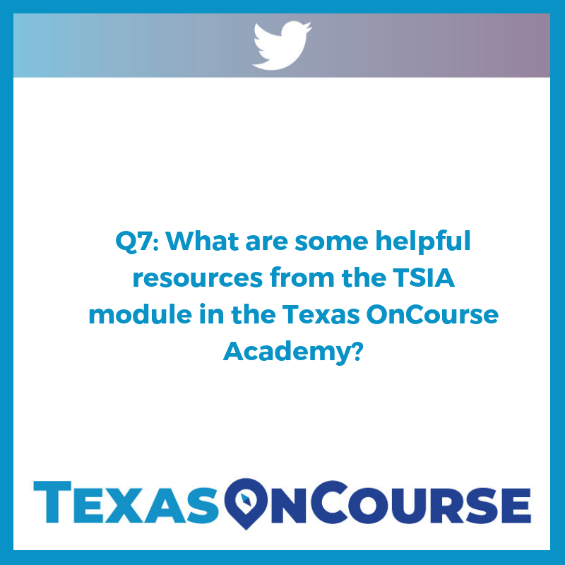 TexasOnCourse's tweet photo. Question 7: If you're familiar with our online Academy for educators, you might have visited our TSIA module! What'd you find useful about it? #TSIAchat #AskTXOC https://t.co/MOMMbQvUiH