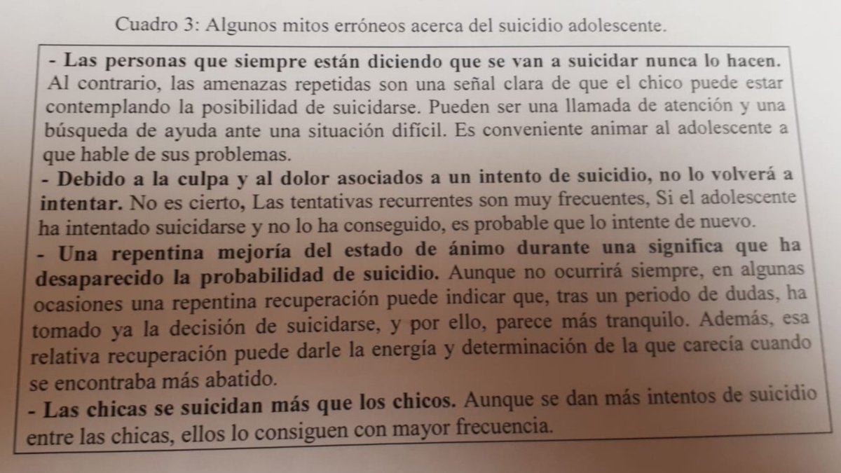 Mitos sobre el suicidio adolescente  a tener en cuenta #prevención #suicidio
