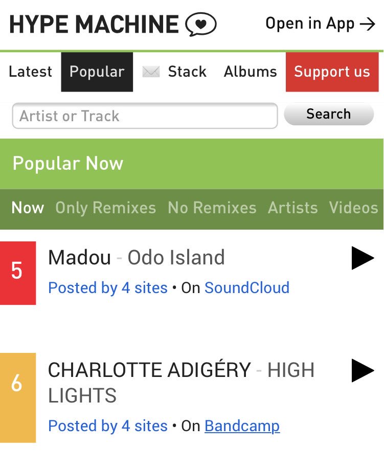 Up to 5 on the @hypem chart! And with the brilliant @adigerwww for company! 🇧🇪🇧🇪🇧🇪 hypem.com/popular If you haven’t yet check out her amazing new EP on DEEWEE open.spotify.com/album/7aMEStYJ…