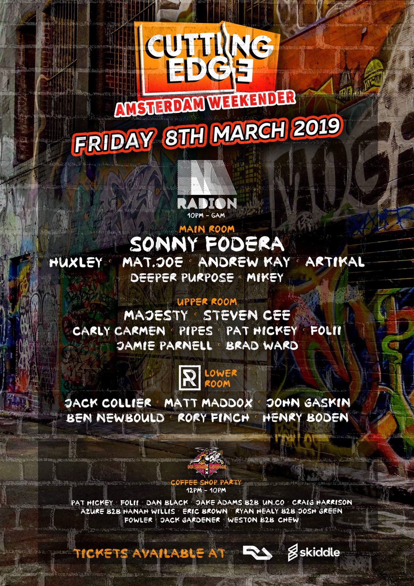 Our First night in Amsterdam is headlined by the boss <a href="/sonnyfodera/">Sonny Fodera</a> and supported by <a href="/Huxley_Music/">return of the hux.</a> <a href="/matjoemusic/">Mat.Joe</a> @AndrewKay338 <a href="/Artikal_LDN/">Artikal (LDN)</a> 
Tickets on 4th Release>>
residentadvisor.net/events/1173466