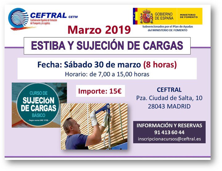 ¿Quieres hacer un curso de #Formación #transporte en técnicas de #estiba y sujeción de cargas por solo 15€ en #CETM #CEFTRAL? ¡No esperes más y llámanos!