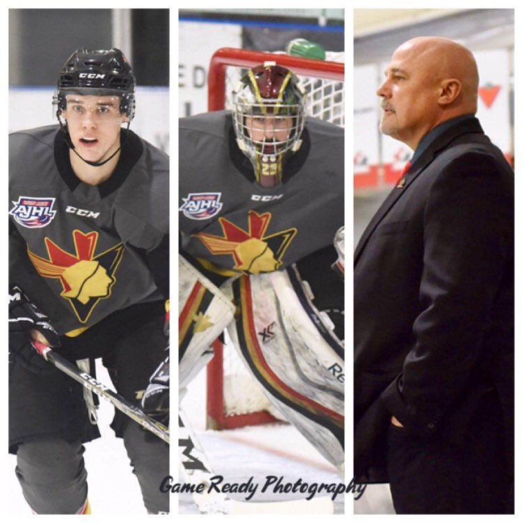 BPontiacs's tweet photo. CONGRATULATIONS to the RBC 2018/19 AJHL Award Finalists! We are honoured to have our 3 finalists on the @BPontiacs: Coach of the Year- Rick Swan; Top Goaltender- Colby Muise; and Outstanding Defenceman- Luke Albert. @TheAJHL #teamworkmakesithappen https://t.co/QDoPmQT5J7
