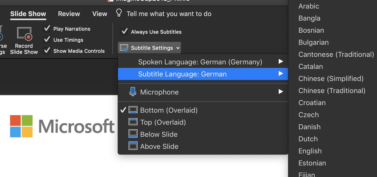 Oh now, look what <a href="/Microsoft/">Microsoft</a> <a href="/Office/">Microsoft Office</a> has done! This. Is. Awesome. Long awaited, but finally awesome. From now on, have subtitles for all presentations. #a11y #inclusive #pleaseturnonbydefault #neveragainwithout #noexcuses