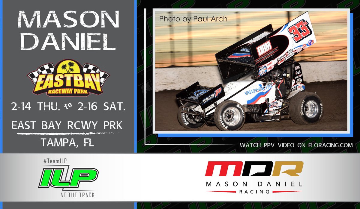 This weekend will mark <a href="/MasonDanieI/">Mason Daniel</a>’s debut at East Bay Raceway Park and his first 360 sprint car event of the season! #TeamILP