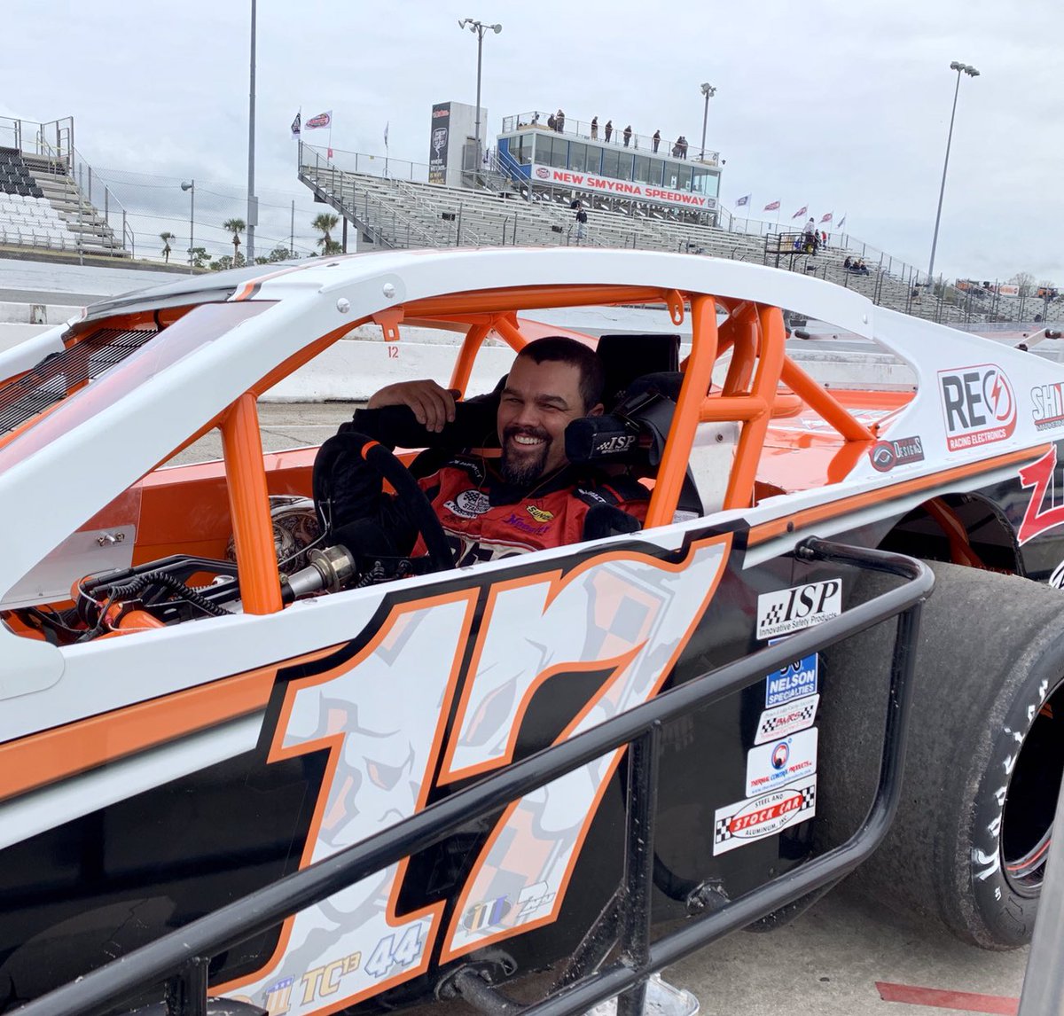 All smiles for @MeasmerJr1417 after the first practice for the PSR team at the #NSSWorldSeries. P7 on the board.