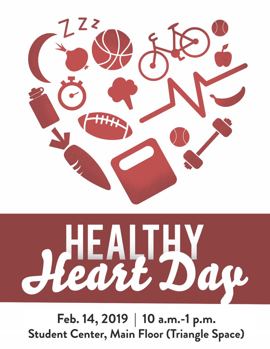 Don't forget to stop by the Student Center TOMORROW to celebrate Healthy Heart Day from 10 AM - 1 PM! ❤️
