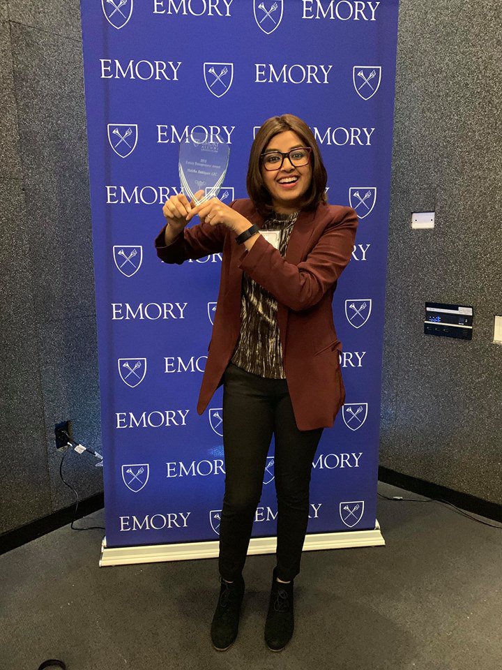 It's an honor to receive the Emory Entrepreneurship Award. Thanks to @EmoryUniversity @emorycollege for nurturing leadership skills that are essential to entrepreneurship. I'm glad I started early! @CellinoBio #toughtech #cellengineering