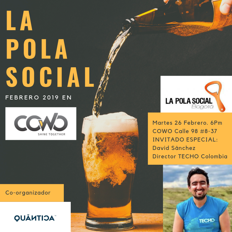 OscarPerezHola's tweet photo. Arrancamos este 2019 con la @LaPolaSocial en @cowobogota Contamos con un invitado muy especial: David Sánchez, director de @TECHOcol. Gracias a @QuanticaEdu por co-organizar juntos el evento. Bloquea tu agenda!
#networking #lapolasocial #cowo #techocolombia #quanticaeducation https://t.co/QOjbl8pseX