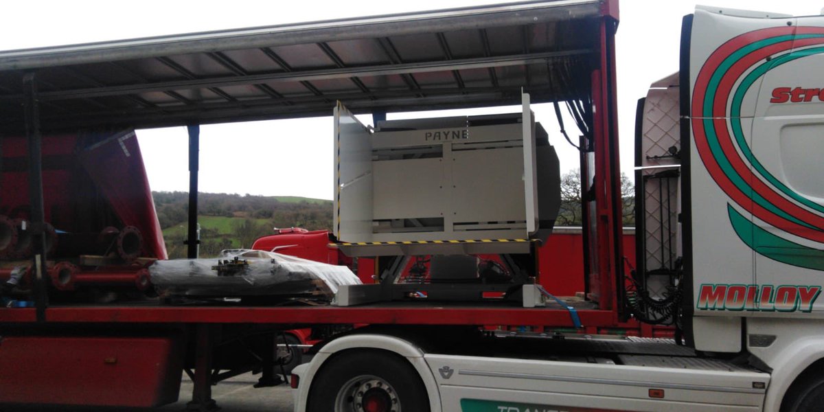 DavconM's tweet photo. The original of the species. Payne Pallet Inverter being delivered for installation today by #thenarrowaisleguys @Pinewoodhealth Clonmel. #easyinvert #doubleclamp #happydays https://t.co/ly0PsojrNH