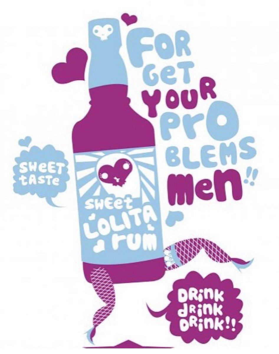 MikePerez_C's tweet photo. “Forget your problems men!” Drink Lolita Rum #Mikeperezilustration #LolitaRum #Artdesign https://t.co/4ZTgONSOJ5
