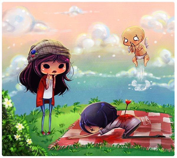 WacomEspanol's tweet photo. Un #LevelUpWithWacom con este cupido de Berenice Ipince de Perú. De boceto en lápiz a ilustración digital. https://t.co/lBEHJhQMxZ
